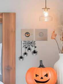 Stiker Saklar Laba-laba Halloween 4/2/1 buah, Dapat Dilepas, Desain Laba-laba Hitam Asli & Jaring Laba-laba, Cocok Untuk Dekorasi Rumah Dalam Ruangan, Ruang Tamu, Kamar Tidur, Lorong, Dekorasi Pesta Halloween, Permukaan Halus, Stiker Dinding Panel Kontrol AC - Stiker dinding - View 2