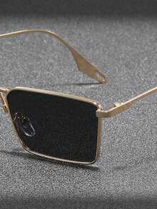 Visivana 1 Pair Men's Rectangular Metal Small Frame Vintage Street Style High-End Fashion Glasses - Multicolor - View 6