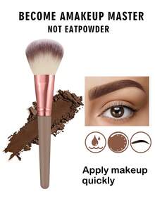 56PCS Brown Makeup Brush Set With Wash Bag, Ultra-Soft Synthetic Brushes, Beauty Sponges, Triangle Powder Puffs, All-In-One Makeup Tools Kit For Beginners, Daily Use & Travel - Brown - View 3