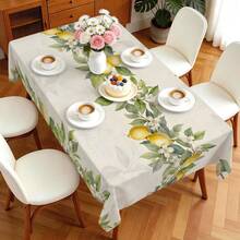1pc Rectangular Polyester Tablecloth, French Lemon Vintage Frame Pattern, Single-Sided Printing, Suitable For Tabletop, Washable And Reusable, Applicable For Indoor, Outdoor, Patio, Wedding, Party, Dining, Craft Exhibition, Banquet Decoration - Multicolor - View 10