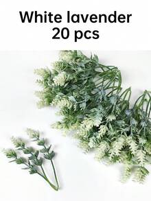 1/20/30/40支迷你人造薰衣草花莖含葉，11cm易照顧塑膠材質，自然色調精緻工藝，DIY花藝材料，適用於微縮模型與雕塑裝飾，全季節節慶裝飾，車內、桌面、仙女花園、陽台及露台擺飾 - 迷你薰衣草 - 查看 13