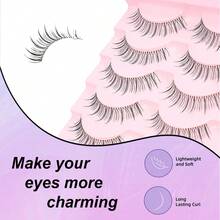 14 Pairs Large Capacity Faux Mink Eyelashes, Natural Dramatic Soft Wispy Fluffy Reusable Strip Lashes - Black - View 8