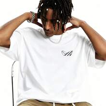 Men's T-Shirt Abstract Geometric Shape Design Pattern Comfortable And Versatile Outdoor Casual Short Sleeve - White - View 2