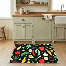 1pc, Home Decor, Cartoon Vegetable Pattern Printed Floor Mat, Diatom Mud Kitchen Rug, Kitchen Mat, Floor Mat, Easy To Clean, Printed Rectangular, Suitable For Living Room, Bedroom, Hallway, Bathroom, Laundry Room - Polyester Rug, Suitable For Indoor And Outdoor Home Decor - Multicolor - View 8