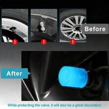 10Pcs Luminous Tire Valve Caps, Fluorescent Glow Valve Stem Covers, Universal Car Wheel Decor Accessories, Fit For Car, SUV, Bike, Motorcycle & Truck, Personalized Auto Modification Parts - Pink - View 3