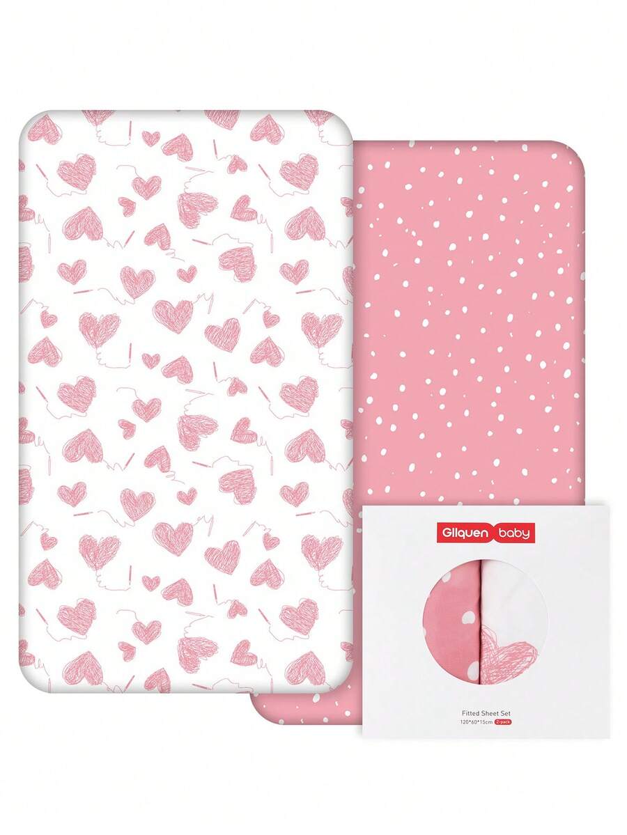 2pcs Unisex Baby Bed Sheets, Suitable For Standard Crib And Toddler Mattress, Ultra Soft Microfiber Baby Sheets Size 47x24x6 Inches
