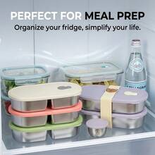 Portable 304 Stainless Steel Lunch Box,Leak Proof Fruit Salad Food Storage Container, Stackable Bento Box, Dishwasher & Microwave Allowable, Suitable For Student And Adult Use In Home, School,Office, Outdoor Camping, Picnic,Travel, Back To Schoo - Multicolor - View 8