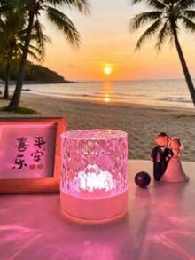1PC 16-Color Water Ripple Projection Night Light, Glowing Crystal Lamp With Touch/Remote Control, USB Powered, Wave Night Light Projector, LED Night Scene Atmosphere Projector Suitable For Bedroom Decoration, Christmas - Multicolor - View 7