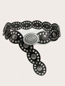 1 chiếc thắt lưng kim loại đính sequin màu hồng phong cách Bohemian dành cho nữ, được trang trí bằng phụ kiện kim loại hình trái tim, phù hợp với váy, quần jean, váy, lễ hội âm nhạc, tiệc tùng và trang phục hàng ngày - Mẫu chắp vá mặt trời màu hồng - Xem 10