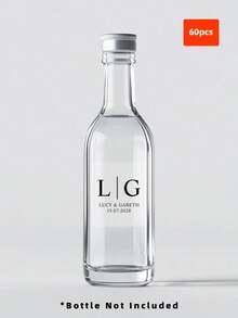 1/30/60入客製化迷你酒瓶貼紙與2oz烈酒杯貼紙，個性化姓名文字照片防水乙烯基標籤，適用於100ml酒瓶，適合婚禮伴手禮、伴娘禮物、情人節、生日派對、18歲生日裝飾、男女通用禮物 - 彩色 - 查看 13