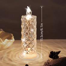 AMILL 3/6pcs Crystal LED Flameless Candles - Durable Plastic Construction, Realistic Flickering Effect, Button Battery Powered,  Ideal For Home, Parties, Weddings, Birthdays, Valentine's Day Decorations, No-Smoke Ambiance Lighting - ánh sáng trắng ấm áp - Xem 11