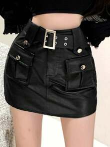 Women Skirts - Coffee Brown - View 4