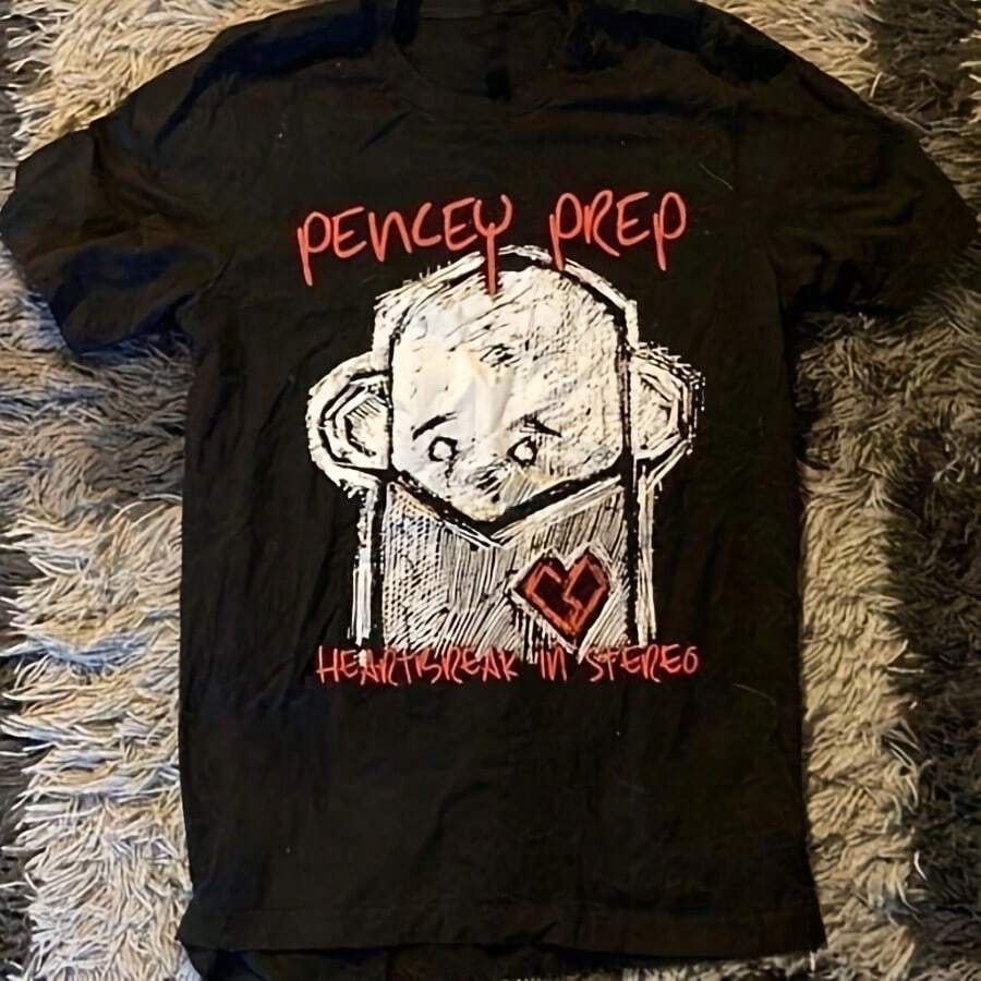 Black 00s Pencey Prep Heartssbreak In Stereo T-Shirt - Black - View 1