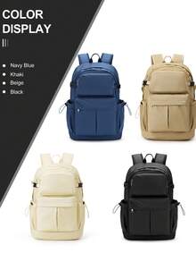 Mochila para portátil de gran capacidad, mochila de viaje casual con múltiples compartimentos, cabe portátiles de 15.6 pulgadas, mochilas escolares para estudiantes de secundaria, mochila de negocios ligera, impermeable y a prueba de golpes, con correas de hombro ergonómicas y acolchadas transpirables - Multicolor - Ver 8