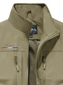 Men's Outdoor Multi-Functional Utility Vest, Spring/Summer Fishing Photography Casual Jacket With Multi-Pocket Design Sports - Khaki - View 4