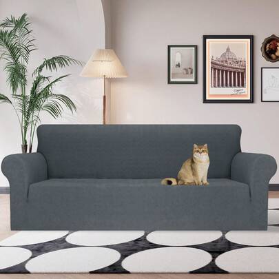 YSTYLE 1/2/3/4 Seater Stretch Sofa Cover With Armrests Modern Polyester Universal Anti-Scratch Non-Slip Washable Sofa Cover For Living Room Office Hotel