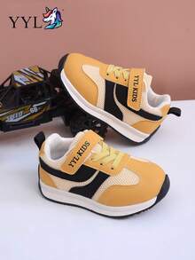 Fashionable Classic Children's Sports Shoes, Spring/Autumn Style, Comfortable, Non-Slip, Wear-Resistant, Lightweight, Campus Style, New Functional Shoes, Toddler Shoes, Suitable For Daily Wear - Yellow - View 3
