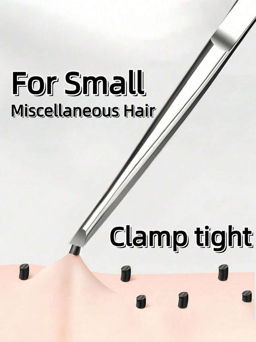 Stainless Steel Slanted Tweezer, Durable Eyebrow Tweezer, Facial Hair Removal Beauty Tool - Multicolor - View 1
