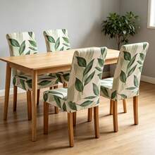 Set Of 2 Chair Covers With Plant, Flower And Animal Print, Elegant High-End Design, Versatile For Interior Decoration And Home Use - Green - View 2