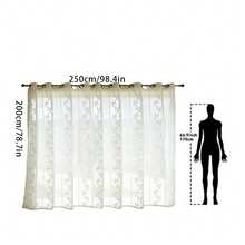Cortina transparente para exterior com estampa de folhas de outono (1 peça), com design de argolas na parte superior, ideal para gazebo, pátio e varanda. - Branco - Ver 23