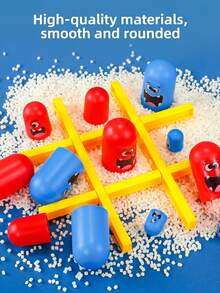 Juego de Apilar Tic Tac Toe, Juego de Mesa Interactivo para 2 Jugadores con Piezas de Personajes Divertidos, Juego de Estrategia Clásico Familiar para Niños & Adultos, Juego Educativo de Ceros y Cruces para Noche Familiar & Fiesta - Multicolor - Ver 5