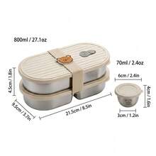 Portable 304 Stainless Steel Lunch Box,Leak Proof Fruit Salad Food Storage Container, Stackable Bento Box, Dishwasher & Microwave Allowable, Suitable For Student And Adult Use In Home, School,Office, Outdoor Camping, Picnic,Travel, Back To Schoo - Multicolor - View 13
