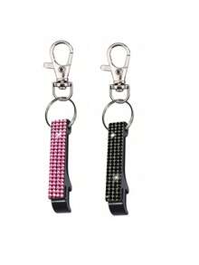 Vigour Summer Diamond Decor Manual Easy-Open Can Opener, With Keychain, Bottle Cap Opener, Beverage Can Opener, Comfortable Durable Plastic Kitchen Tool, Easy To Open, Portable, Suitable For Soda, Beer And Beverage Can Tops, Leak-Proof Cap Removal, Valentine's Day Gift - Multicolor - View 28