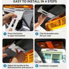 Car Sun Visor, Day & Night Anti-Glare Rearview Mirror, Car Interior Accessories For Anti-Dazzle From Headlights - A - View 11