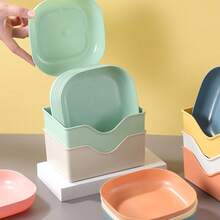 10pcs Household Dining Table Waste Plate, Slouchy Bone Dish Snack Plate, Creative Dining Table Waste Dish - Multicolor - View 2