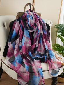 1pc Fashion Printed Scarf/Shawl, Luxury 80*180CM Neck Wrap, Versatile Accessory For Women, Suitable For All Seasons - Multicolor - View 7