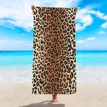 1 pezzo Asciugamano da spiaggia in fibra ultra fine con stampa leopardata, super assorbente ad asciugatura rapida, coperta da spiaggia leggera e morbida, adatta come regalo per spiaggia e attività all'aperto, ad asciugatura rapida, leggera e morbida, adatta per campeggio, spiaggia, surf, nuoto - B - Visualizzare 2