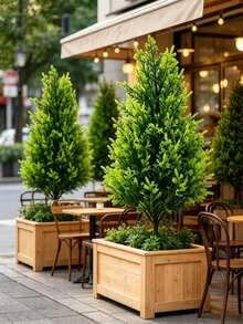 Artificial Plant Tree Artificial Pine Tree Artificial Cypress Tree Suitable For Outdoor Yard, Garden, Patio, Porch, Path Decor, Living Room, Dining Table Decor - Multicolor - View 3
