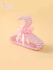 Children's Pearl Hanger, Small Pearl Bow Hanger, Elegant Standard Hanger, Suitable For Children, Babies, Pet Dogs (White), Valentine's Day Heart - Pink - View 12