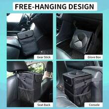 1pc Portable Car Trash Can With Lid, Waterproof Leak-Proof Car Garbage Can, Multi-Purpose Car Organizer, Suitable For All Vehicle Types - A - View 4