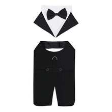 1 Set Pet Costume (With Bow Tie) - Fashionable Suit + Bow Tie Pet Apparel, Suitable For Dogs And Cats, Can Be Given As A Gift, Applicable For Various Occasions, Suitable For All Seasons - Black - View 3