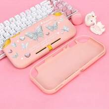 1pc/Set Transparent Cherry Blossom/Cat Paw Design Protective Hard Case Shell Cover For Nintendo Switch/Switch Lite Console - Multicolor - View 4