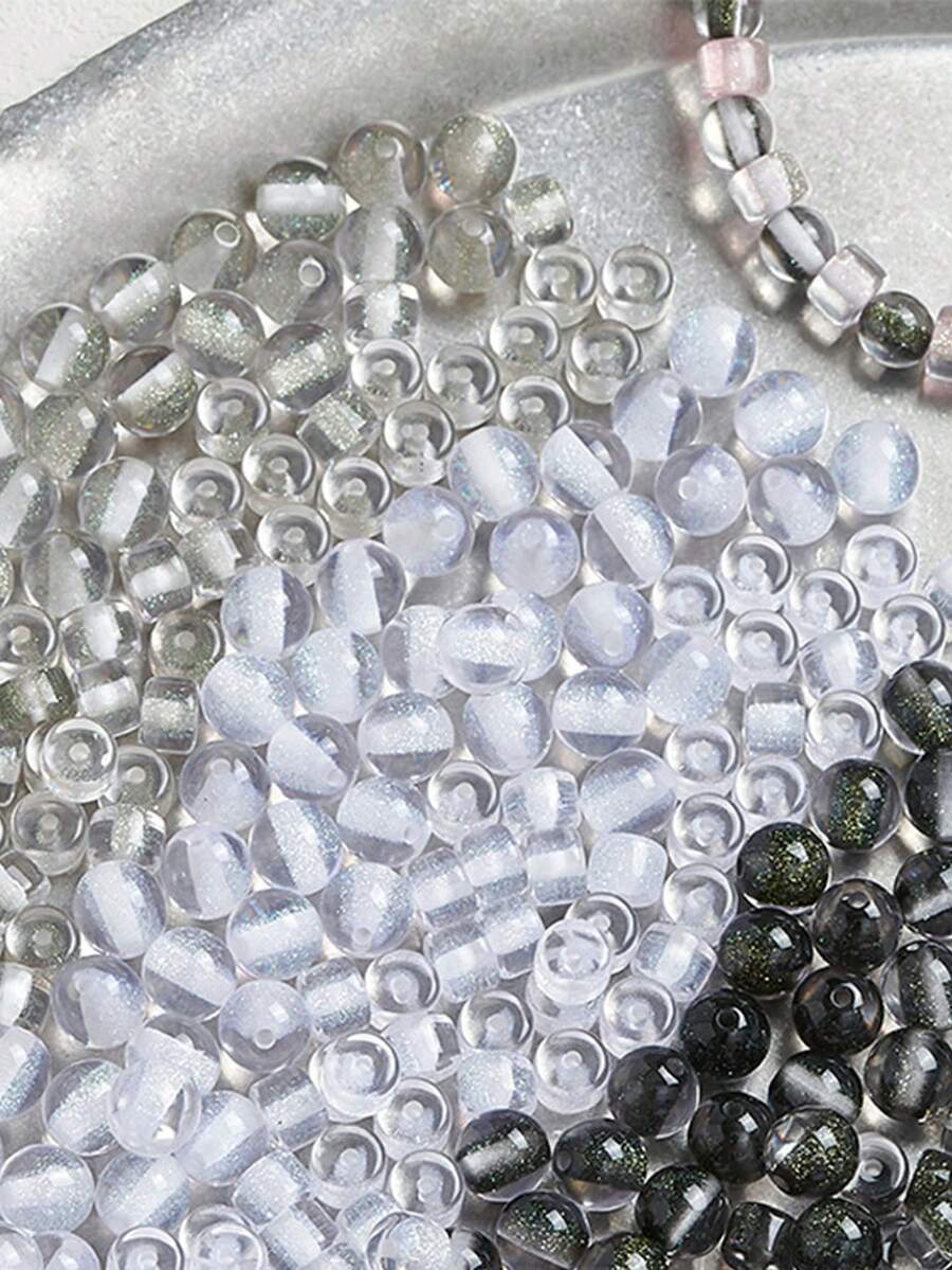 50顆糖心亮片樹脂圓珠,DIY手鍊珠寶製作材料 - 扁珠多色 - 查看 1