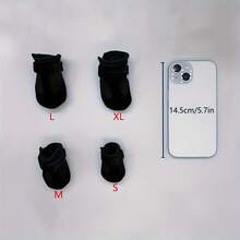 Zapatos de malla transpirable para perros, botas ajustables antideslizantes para mascotas, adecuados para perros pequeños, uso de verano - Negro - Ver 4