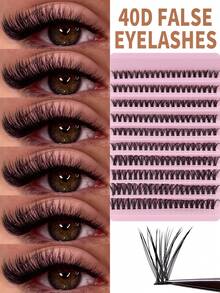 10 Rows, 200 Clusters. Large-Capacity 40D Single-Cluster False Eyelashes. Thick But Lightweight, With Extremely Soft And Fluffy Texture. Reusable, Durable And Easy To Handle. Can Quickly Create A Thick Eye Makeup Effect. - View 6