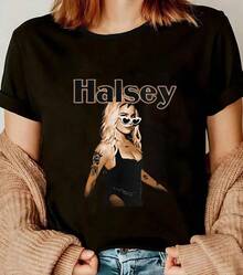 Vintage Halsey T-Shirt, 90er-Jahre-Ästhetik, Y2K-Band-Shirt, Retro-Musik-Shirt, Unisex-Grunge-Shirt, Geschenk für Halsey-Fans, Konzert-Shirt im Vintage-Stil - Schwarz - Übersicht 7
