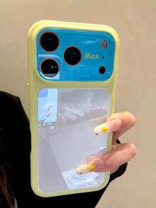 Y2K 風格極簡配色大窗手機殼，適用 17 Pro Max，也適合 Apple 15 Pro、14、13、16 Pro，創意防震保護殼 - 白色 - 查看 2
