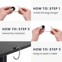 1pc Rose Flower Purse Hanger, Portable Table Edge Bag Hook, No Glue Stable Gravity Hook, Decorative Handbag Holder For Office, Restaurant, Travel And Daily Use - Roses - View 4