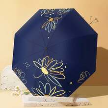 1pc Black Vinyl Umbrella, Foldable Outdoor Sun & Rain Umbrella - A - View 8