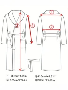 1件珊瑚绒质感连帽浴袍，女士休闲家居服，柔软舒适吸水浴袍，适用于浴室、卧室、泳池，日常必备，居家旅行皆宜，完美礼物之选 - 多色-龜甲袍 - 查看 10