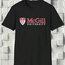 McGillss University Emblem Logo Unisex T-Shirt - Black - View 1