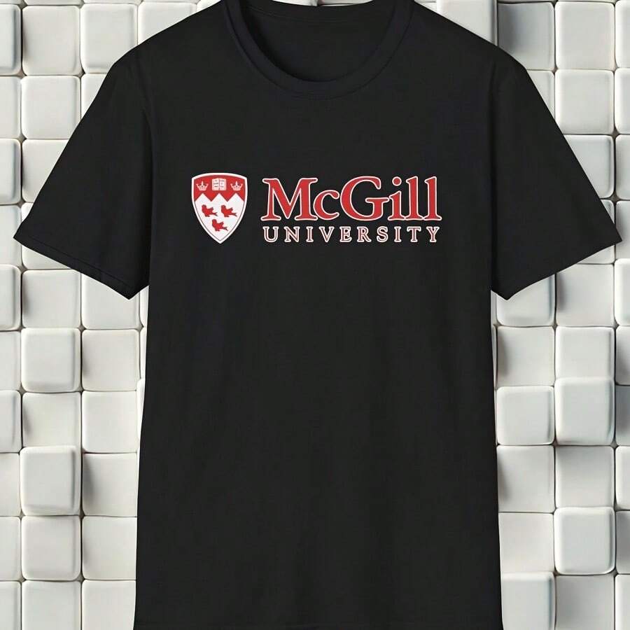 McGillss University Emblem Logo Unisex T-Shirt - Black - View 1