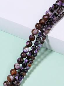 6/8/10mm Purple Coffee Fire Agate Natural Stone Onyx Round Loose Spacer Beads For Making DIY Bracelets Necklaces Friendship Gift Jewelry - Multicolor - View 3