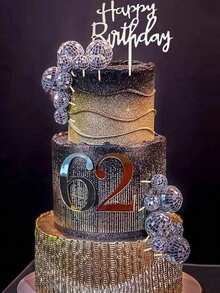 19 piezas Adornos para pastel de bola de disco o adornos individuales de feliz cumpleaños, decoraciones de bola de disco de espejo plateada para pastel y cupcakes, adecuadas para fiestas con temática de música disco de los 70, 80 y 90 (los adornos para pastel se deben usar con palitos blancos) - Láser 1 - Ver 4