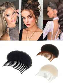 1pc/2pcs Women Hair Sponge Pad, Volumizing Hair Enhancer, Charm Hairstyle Booster, Bun Maker, Hairstyling Tool, Best Christmas Gift, Women Accessories, Hairstyling Set - Multicolor - View 5