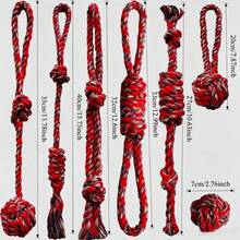 7 món đồ chơi dây thừng đan bền cho chó - Phù hợp cho chó nhỏ/vừa/lớn, chống nhai, làm sạch răng tương tác, bề mặt có vân, chắc chắn & bền lâu, phù hợp cho thú cưng năng động, làm từ chất liệu vải lanh - Đỏ - Xem 4
